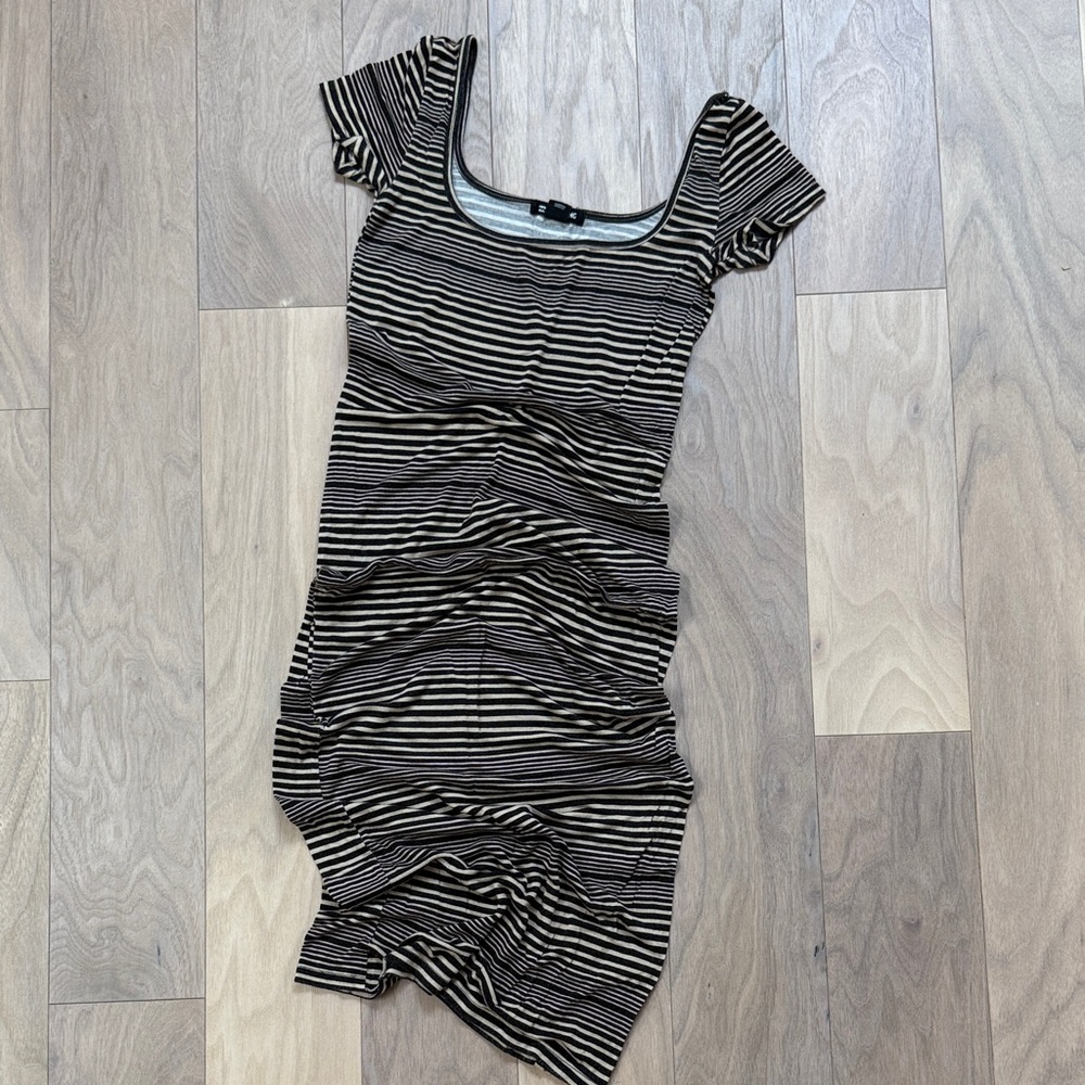 Billabong Black and White Striped Midi Dress